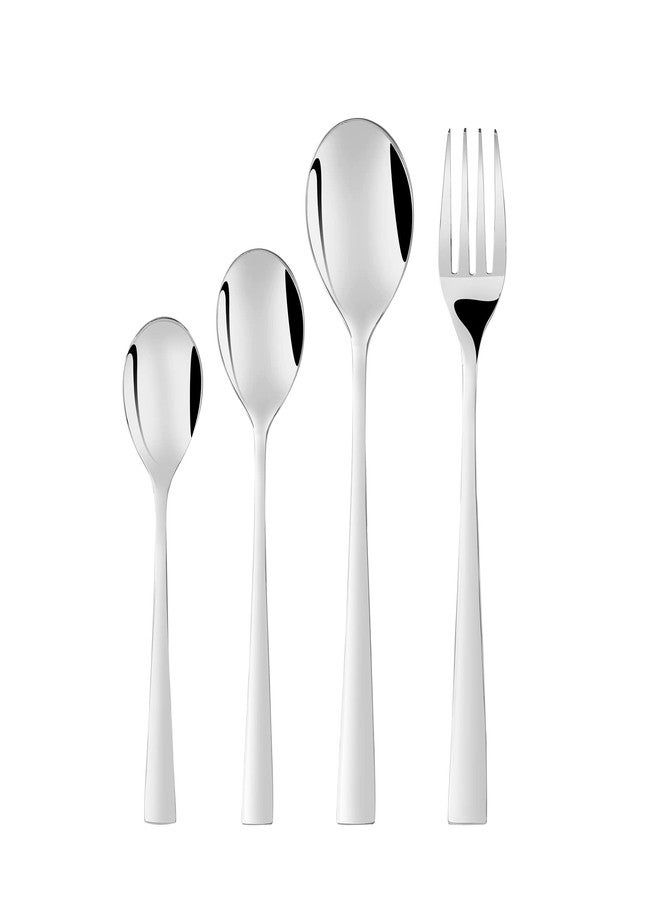 FnS Slim Line Premium Stainless Steel 24 pcs Cutlery Set with Hanging Stand (6 Dinner Spoons, 6 Dinner Forks, 6 Tea Spoons & 6 Baby Spoons & 1 Cutlery Stand) - Image 3